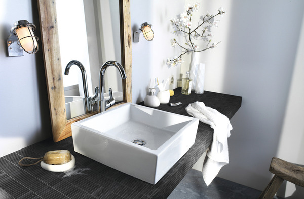 Mosaïque sol/mur pierre naturelle "Slate" gris anthracite muretto - l. 30,3 x L. 30,4 cm - GoodHome - Brico Dépôt