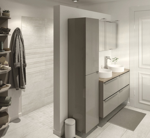 Mosaïque Travertin "Soft travertin" ivoire - l. 30 x L. 30 cm - GoodHome - Brico Dépôt