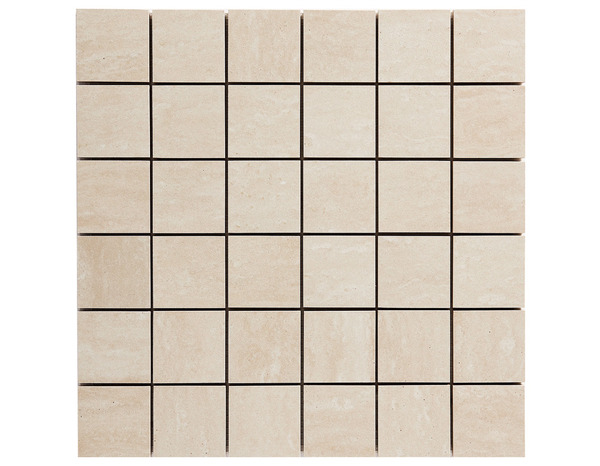 Mosaïque Travertin "Soft travertin" beige - l. 30 x L. 30 cm - GoodHome - Brico Dépôt