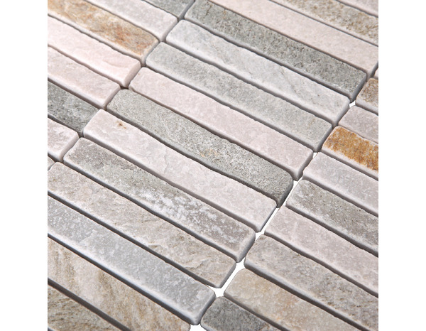 Mosaïque sol/mur pierre naturelle "Quartzite" mix beige - l. 30 x L. 30 cm - GoodHome - Brico Dépôt