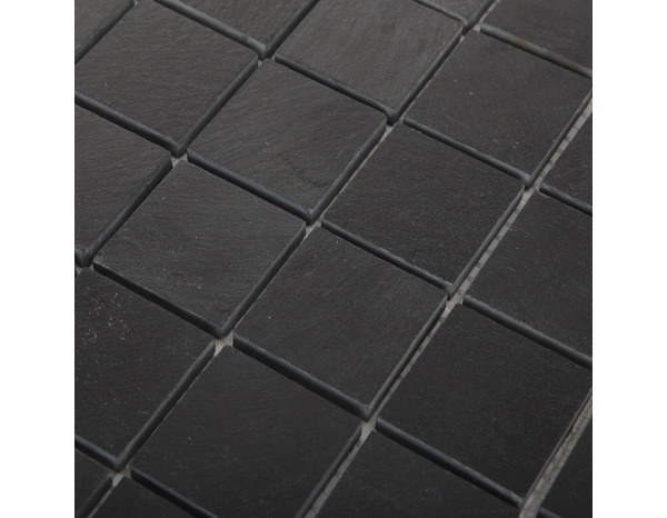 Mosaïque sol/mur pierre naturelle "Slate" gris anthracite - l. 30,3 x L. 30,4 cm - GoodHome - Brico Dépôt
