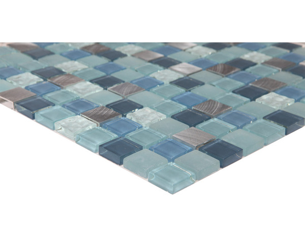 Mosaïque "Lizon" mix bleu - l. 30 x L. 30 cm - GoodHome - Brico Dépôt