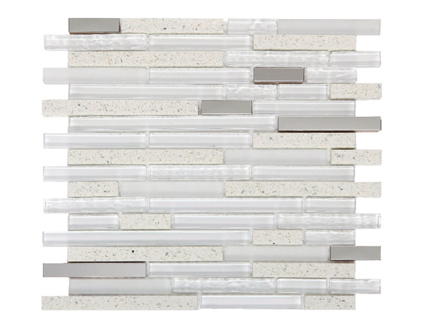 Mosaïque "Cagliari" blanc - l. 30 x L. 30 cm - GoodHome - Brico Dépôt