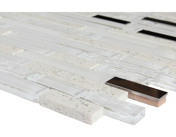 Mosaïque "Cagliari" blanc - l. 30 x L. 30 cm - GoodHome - Brico Dépôt