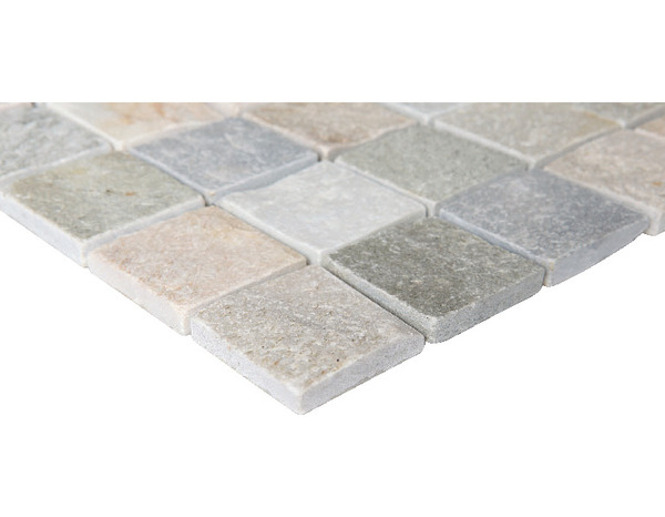Mosaïque sol/mur pierre naturelle "Quartzite" beige - l. 30 x L. 30 cm - GoodHome - Brico Dépôt
