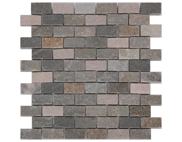 Mosaïque sol/mur pierre naturelle "Quartzite" mix gris/beige - l. 30 x L. 30 cm - GoodHome - Brico Dépôt