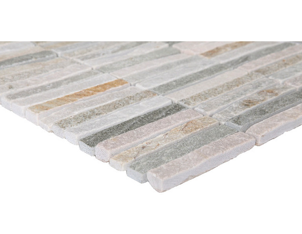 Mosaïque sol/mur pierre naturelle "Quartzite" mix beige - l. 30 x L. 30 cm - GoodHome - Brico Dépôt