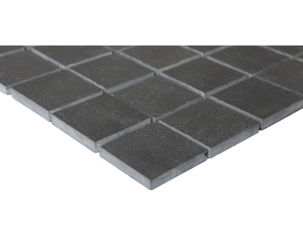 Mosaïque sol/mur pierre naturelle "Slate" gris anthracite - l. 30,3 x L. 30,4 cm - GoodHome - Brico Dépôt
