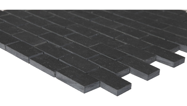 Mosaïque sol/mur pierre naturelle "Slate" gris anthracite - l. 30 x L. 30 cm - GoodHome - Brico Dépôt