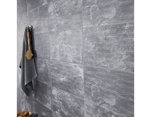 Décor mural "Smooth" gris anthracite - l. 30,8 x L. 61,5 cm - GoodHome - Brico Dépôt