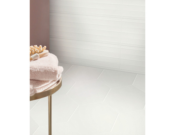 Décor mural "New wave" blanc - l. 20 x L. 60 cm - GoodHome - Brico Dépôt