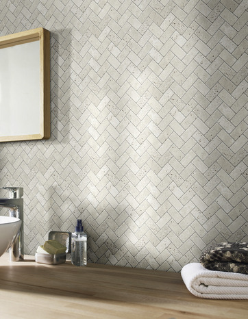 Mosaïque Travertin pierre naturelle beige - l. 28,5 x L. 31 cm - GoodHome - Brico Dépôt