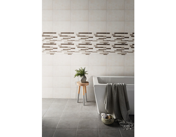 Carrelage mural "Cimenti" ivoire - l. 25 x L. 40 cm - Brico Dépôt