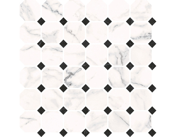 Mosaïque "Elegance Marble" noir/blanc - l. 30 x L. 30 cm - GoodHome - Brico Dépôt