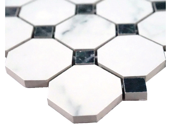 Mosaïque "Elegance Marble" noir/blanc - l. 30 x L. 30 cm - GoodHome - Brico Dépôt