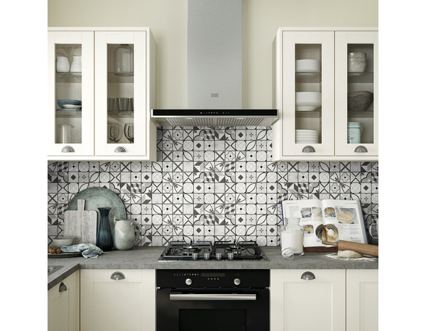 Mosaïque "Hydrolic" noir/blanc - l. 30 x L. 30 cm - GoodHome - Brico Dépôt