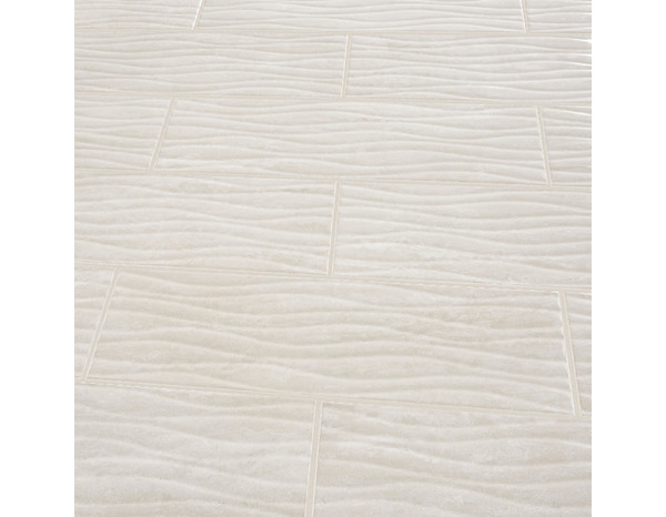 Décor mural "Soft travertin" ivoire brillant - l. 20 x L. 60 cm - GoodHome - Brico Dépôt