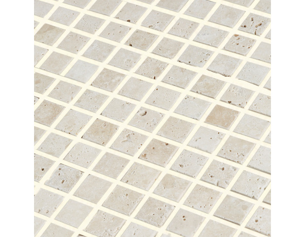 Mosaïque Travertin pierre naturelle beige - l. 30,5 x L. 30,5 cm - Carreaux 3 x 3 cm - GoodHome - Brico Dépôt