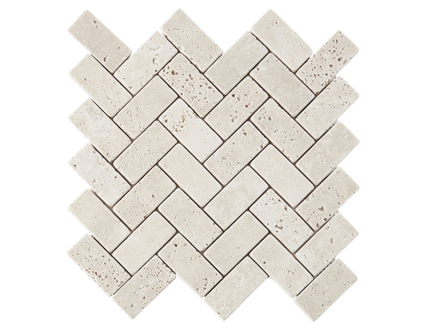 Mosaïque Travertin pierre naturelle beige - l. 28,5 x L. 31 cm - GoodHome - Brico Dépôt