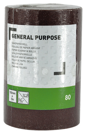 Rouleau de papier ponçage, grain 80 - 115 mm x 5 m - Brico Dépôt