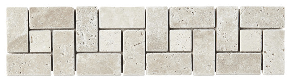 Listel Travertin beige/ivoire - l. 7,3 x L. 30 cm - GoodHome - Brico Dépôt