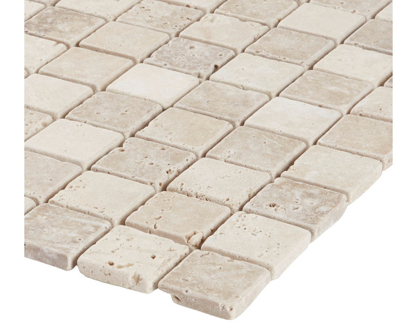 Mosaïque Travertin en pierre naturelle beige - l. 30,5 x L. 30,5 cm - GoodHome - Brico Dépôt