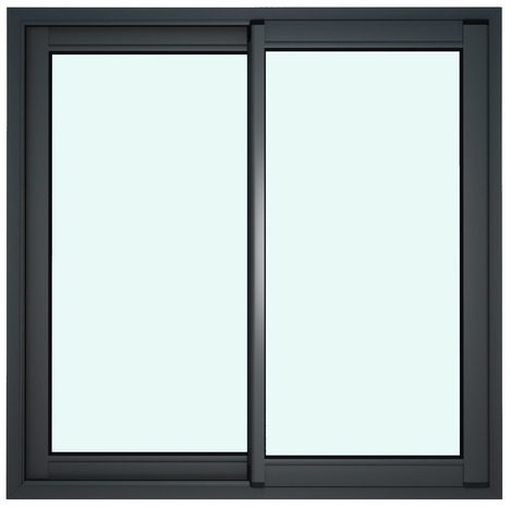 Fenêtre aluminium grise coulissante 2 vantaux h.100 x l. 100 cm - GoodHome - Brico Dépôt
