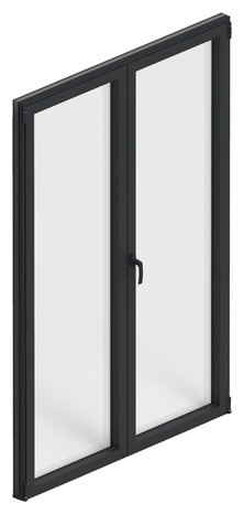 Porte-fenêtre aluminium gris 2 vantaux H.205 x l.120 cm - GoodHome - Brico Dépôt