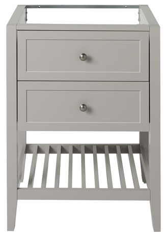 Meuble sous vasque à poser gris "Perma" L.60 x H.80,6 x P.45 cm - GoodHome - Brico Dépôt