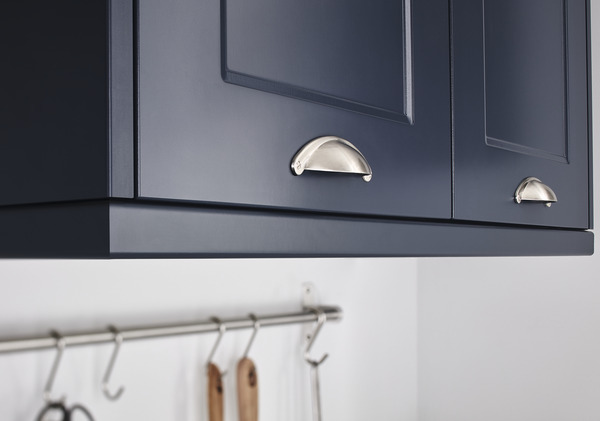 Lot de 2 poignées effet nickel argent brossé "Ancho" L. 10,3 cm - GoodHome - Brico Dépôt