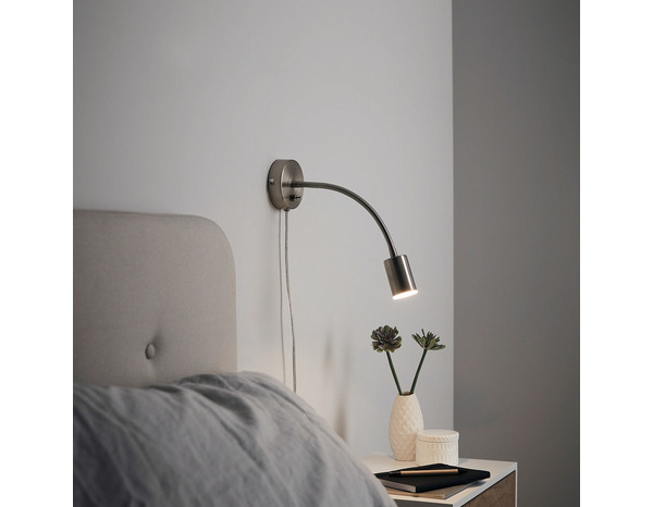 Applique murale argent LED intégrée "Lignit" - H.35,5 x L.9 cm - GoodHome - Brico Dépôt