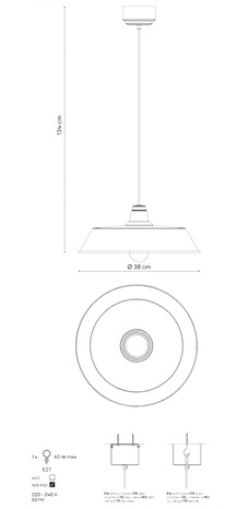 Suspension noir "Gammuse" Ø38 cm - GoodHome - Brico Dépôt