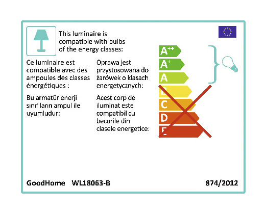 Applique murale noire "Ghlin" H.21,5 cm x L.8 cm - GoodHome - Brico Dépôt