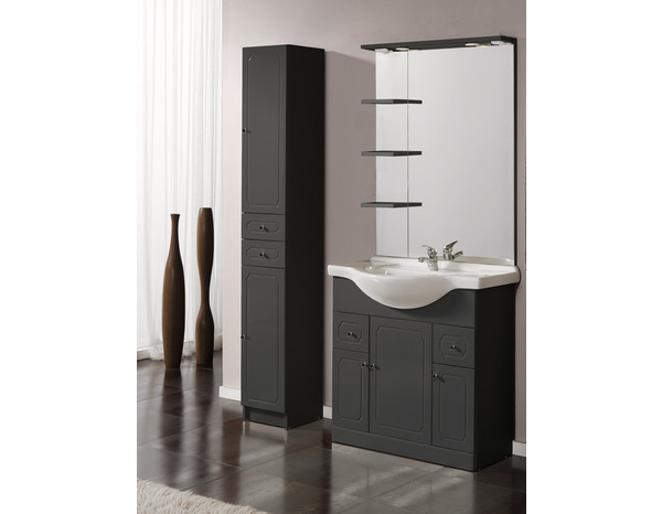 Caisson "Majorca" gris laqué : l. 80 x haut. 82 x prof. 38 cm - Brico Dépôt