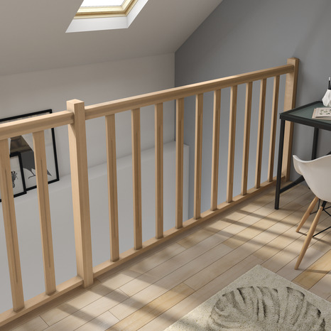 Balustre rainurée en hêtre - H. 90 cm - Brico Dépôt