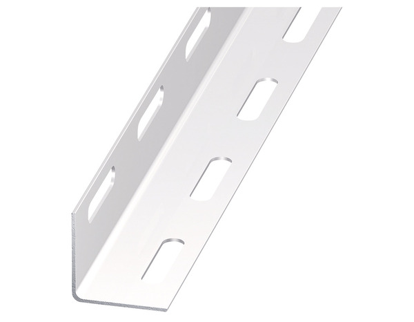 Cornière perforée fer blanc - L. 2 m, l. 3,8 x P. 3,8 cm - Brico Dépôt
