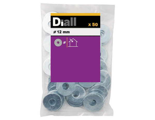 50 rondelles plates en acier carbone 12 mm - Diall - Brico Dépôt
