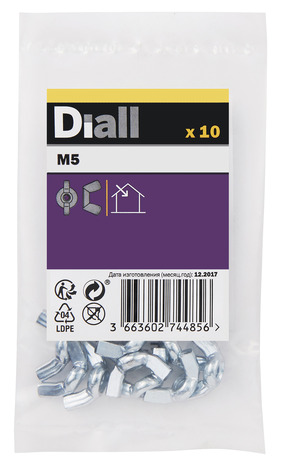 Lot de 10 écrous oreille AZI Ø 5 mm - Diall - Brico Dépôt