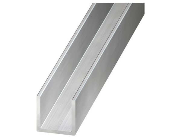 U aluminium brut 8 x 8 x 1 mm 2 m Argent - Brico Dépôt