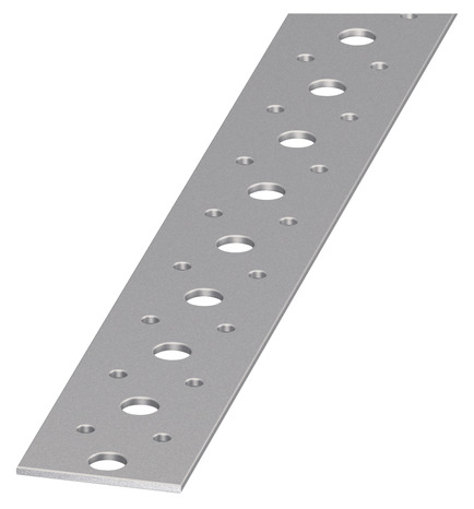 Plat perforé galvanisé - L. 1 x l. 4 cm - Brico Dépôt