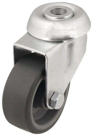Roulette pivotante PU gris - H. 6,84 x Ø 5 cm - 30 kg - Brico Dépôt