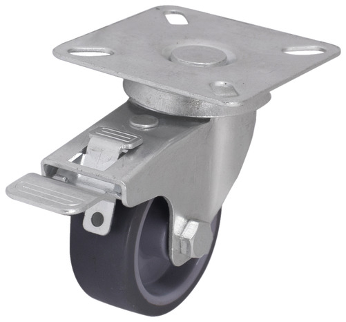 Roulette pivotante PU gris avec frein - Ø 5 cm - 30 kg - Brico Dépôt