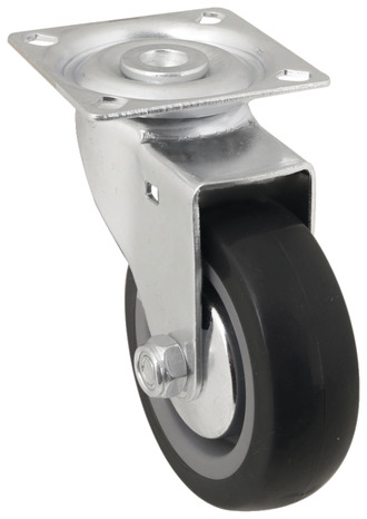 Roulette pivotante PU gris pour Plaque - Ø 7,5 cm - 55 kg - Brico Dépôt