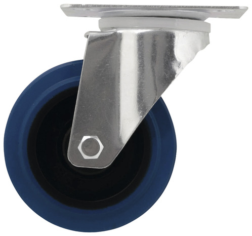 Roulette pivotante caoutchouc bleu - Ø 10 cm - 100 kg - Brico Dépôt