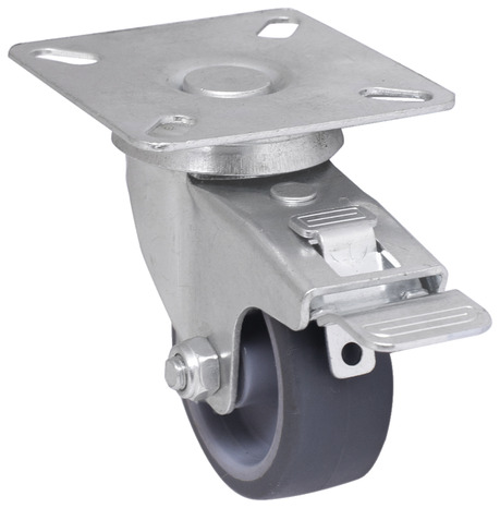 Roulette pivotante PU gris avec frein - Ø 5 cm - 30 kg - Brico Dépôt