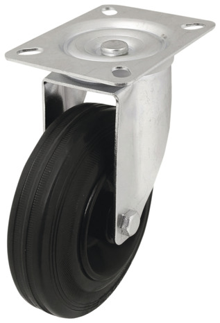 Roulette pivotante PVC noir - Ø 12,5 cm - 100 kg - Brico Dépôt