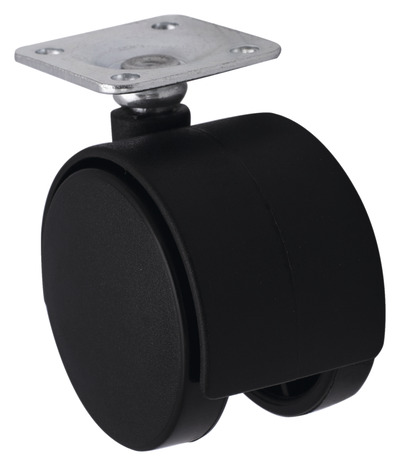 Roulette jumelée pivotante PP noir - H. 6,75 x Ø 5 cm - 30 kg - Brico Dépôt