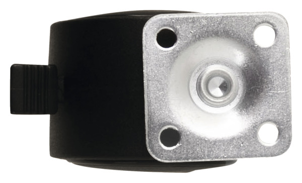Roulette jumelée pivotante PP noir avec frein - H. 6,55 x Ø 5 cm - 30 kg - Brico Dépôt