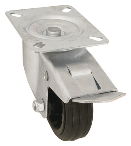 Roulette pivotante PVC gris avec frein - Ø 8 cm - 70 kg - Brico Dépôt