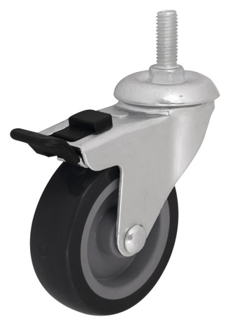 Roulette pivotante PU gris avec frein - Ø 7,5 cm - 55 kg - Brico Dépôt